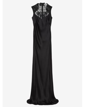 McQueen Floral Lace Evening Dress - Black