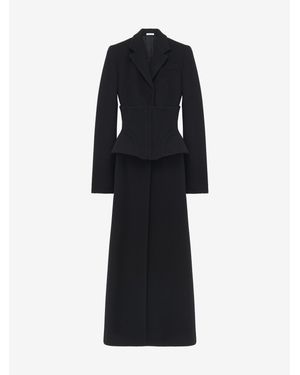 McQueen Wool Cashmere Long Coat - Blue