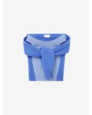 McQueen Wool Cashmere Trompe-L'Œil Knit Top - Blue
