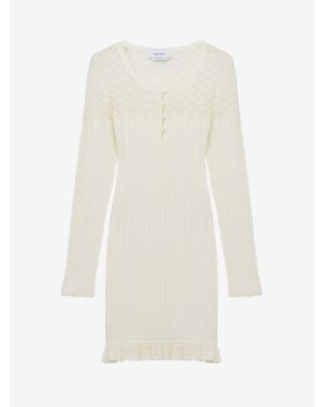 McQueen Pointelle Knit Mini Dress - White