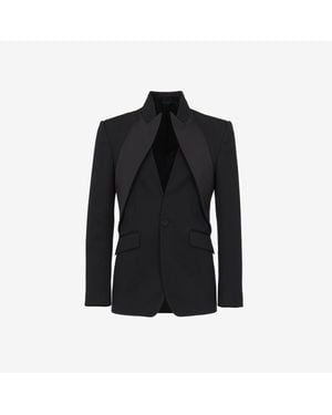 McQueen Twisted Lapel Tuxedo Jacket - Black