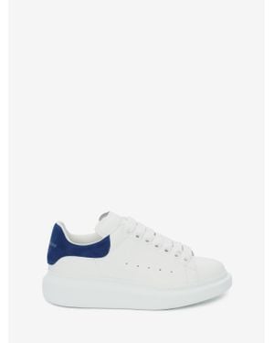 Alexander McQueen Oversized Trainers With Avio Blue Suede Spoiler - White