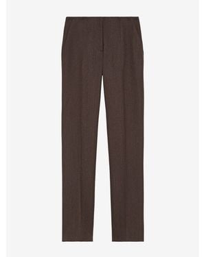McQueen Wool Pinstripe Trousers - Brown
