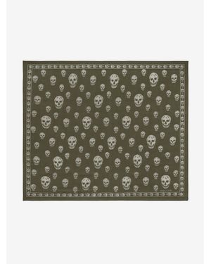 McQueen Classic Skull Scarf - Green
