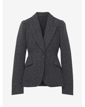McQueen Flecked Pinstripe Single-Breasted Jacket - Black