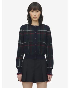 McQueen Wool Tartan Cardigan - Blue