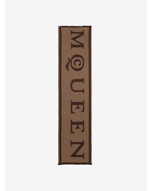 McQueen Wool Jacquard Scarf - Natural