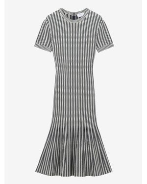 McQueen Striped Knit Dress - Grey