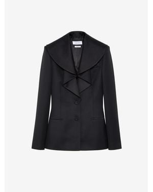McQueen Waterfall Collar Single-Breasted Jacket - Black