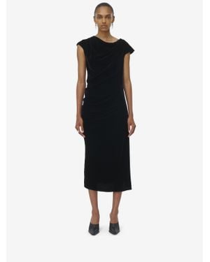 Alexander McQueen Asymmetric Draped Dress - Black