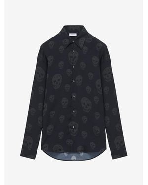 McQueen Skull Print Shirt - Blue