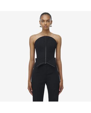 McQueen コルセット トップ - ブラック