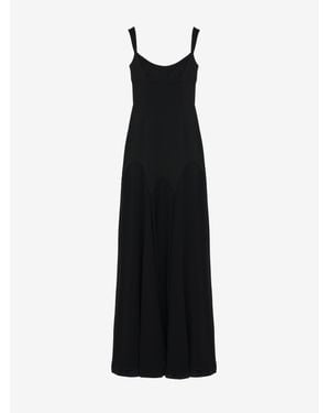 McQueen Satin Maxi Dress - Black