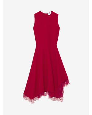McQueen Lace Trim A-Line Dress - Red