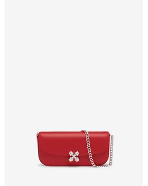 McQueen Small Skull Flower Bag - Red