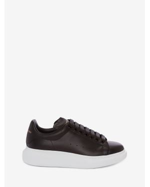 McQueen Leather Oversized Trainers - Black