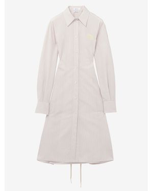 McQueen Pinstriped Shirt Dress - White
