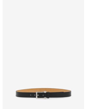 McQueen Twin Skull Belt - White