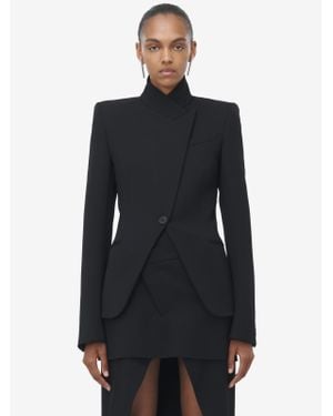 Alexander McQueen Twisted Spliced Jacket - Black