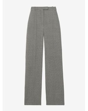 McQueen Gingham Check Tailored Trousers - Grey