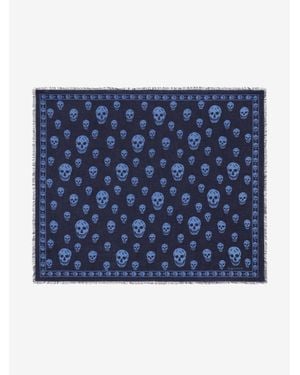 McQueen Classic Skull Scarf - Blue