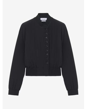 McQueen Silk Bomber Jacket - Blue