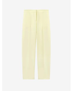 McQueen Wool Gabardine Cigarette Trousers - Yellow