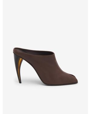 McQueen Horn Heel Mule - Brown