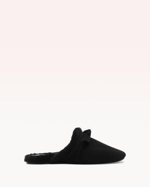 Alexandre Birman Clarita Babouche Shearling - Black