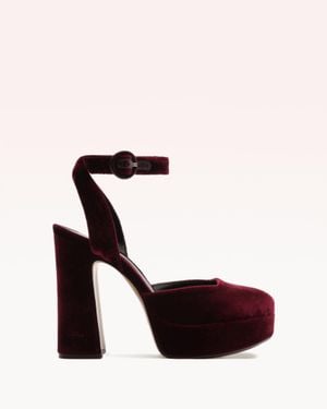 Alexandre Birman Vita Platform 120 Velvet - Red