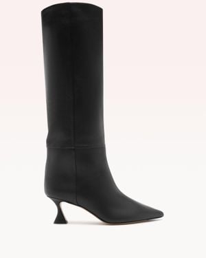 Alexandre Birman Geometric Heel Leather Knee Boots - Black