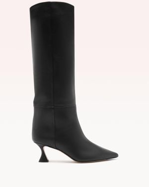 Alexandre Birman Geometric Heel Leather Knee Boots - Black