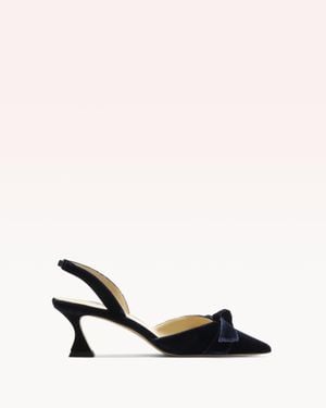 Alexandre Birman Clarita Bell Slingback 60 Blu Notte - Natural