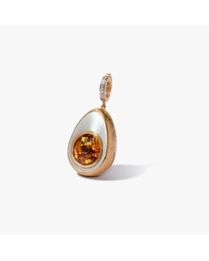 Annoushka Golden Egg Locket Charm Pendant - White