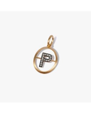 Annoushka Initials 18ct Yellow Gold Diamond P Pendant - Metallic