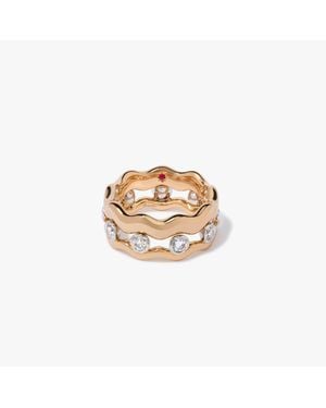 Annoushka Whoopsie Daisy Diamond & 4Mm Ring Stack - Metallic