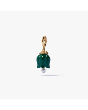 Annoushka Tulips 18ct Yellow Gold Malachite Charm Pendant - Blue