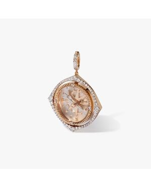 Annoushka 18ct Yellow Gold Pearl & Diamond Spinning Compass Pendant - Metallic