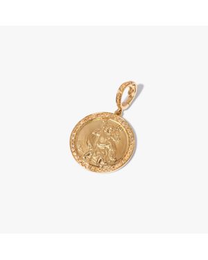 Annoushka Mythology 18ct Yellow Gold Diamond St Christopher Charm Pendant - Metallic