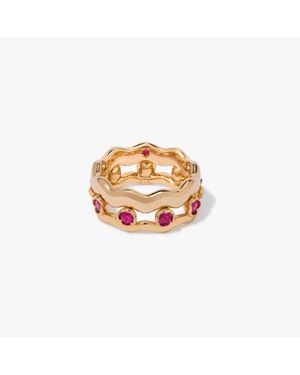 Annoushka Whoopsie Daisy Sapphire & 4Mm Ring Stack - Metallic