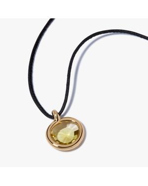 Annoushka Sweetie Quartz Pendant & Soft Leather Necklace - Metallic