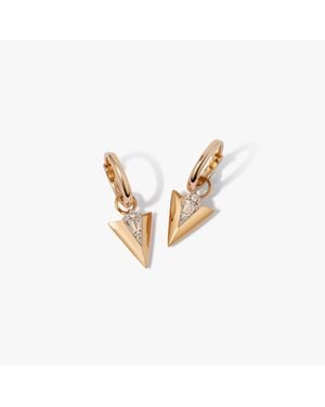Annoushka Flight 18ct Yellow Gold Diamond Arrow Hoop Earrings - Metallic