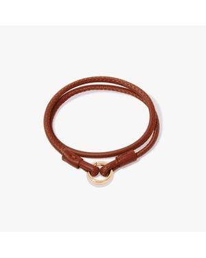 Annoushka 14ct Yellow Gold 35cms Brown Leather Bracelet