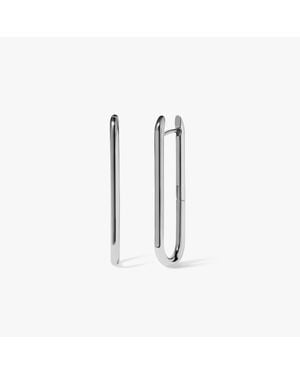 Annoushka Knuckle Long Hoop Earrings - White