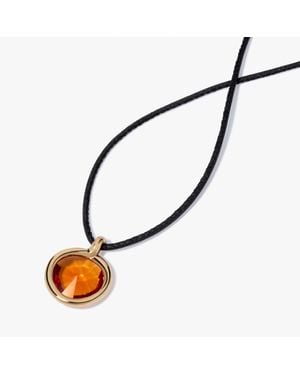 Annoushka Sweetie Citrine Pendant & Soft Leather Necklace - White