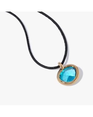 Annoushka Sweetie Topaz Pendant & Soft Leather Necklace - Blue