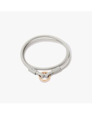 Annoushka 14ct Yellow Gold 35cms Cream Leather Bracelet - Metallic