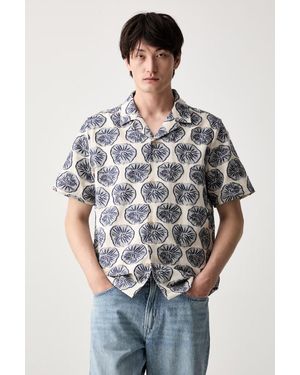 Les Deux Camicia Da Uomo Con Misto Lino - Grigio