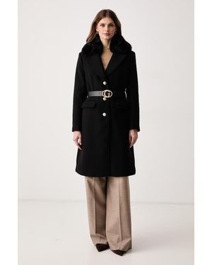 Guess Cappotto Da Donna Con Misto Lana New Patrice - Nero