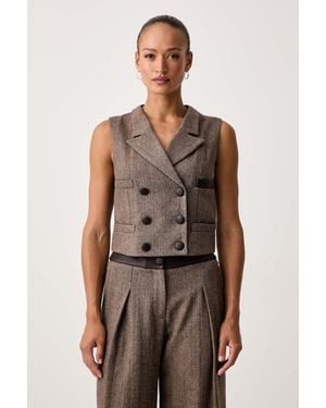 ARMANI EXCHANGE Gilet Doppiopetto Da Donna Con Lana - Marrone